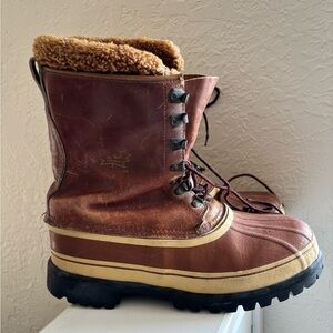 Sorel Kaufman STAG Boots Leather Wool Inserts Canada 🇨🇦 Size 12